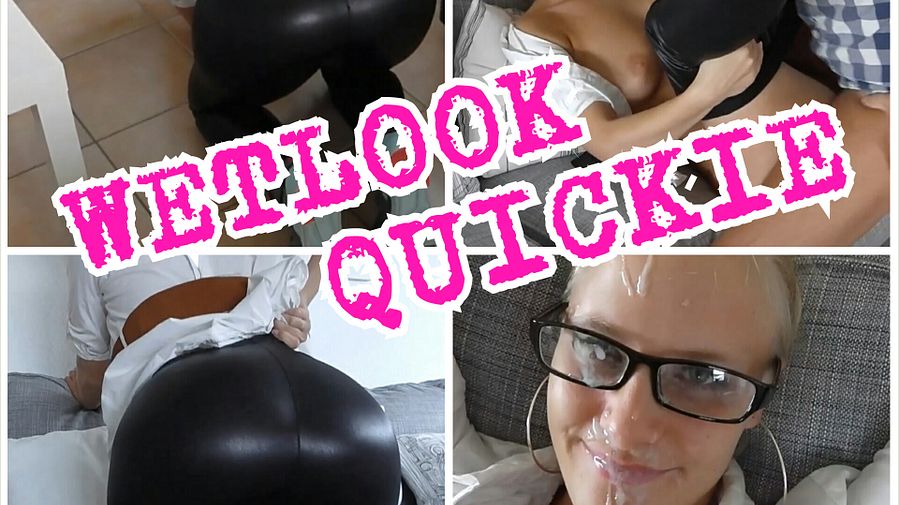 Wetlook leggings quickie with blatant facial