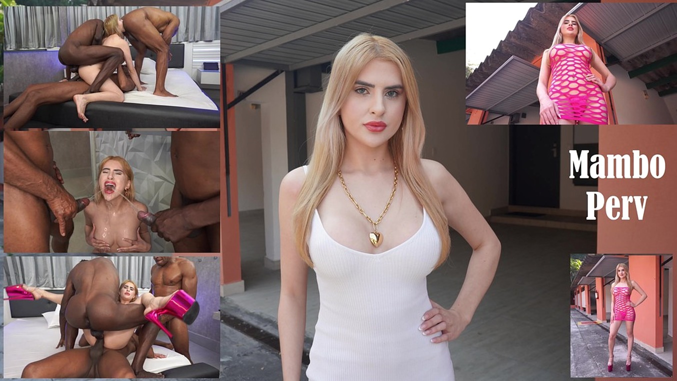 Beautiful 22 years Brazilian blonde fucked by 3 big cocks then gets peed on (DAP, Anal, pissing, gapes, IR,3on1)OB374