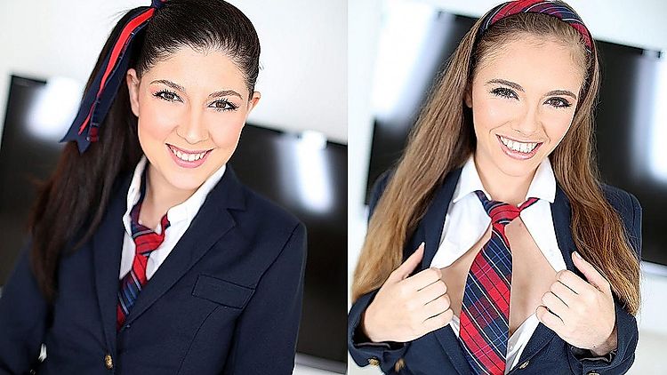 Skye West and Miranda Miller POV, Naughty School Sluts Get Fucked and Filled with Cream