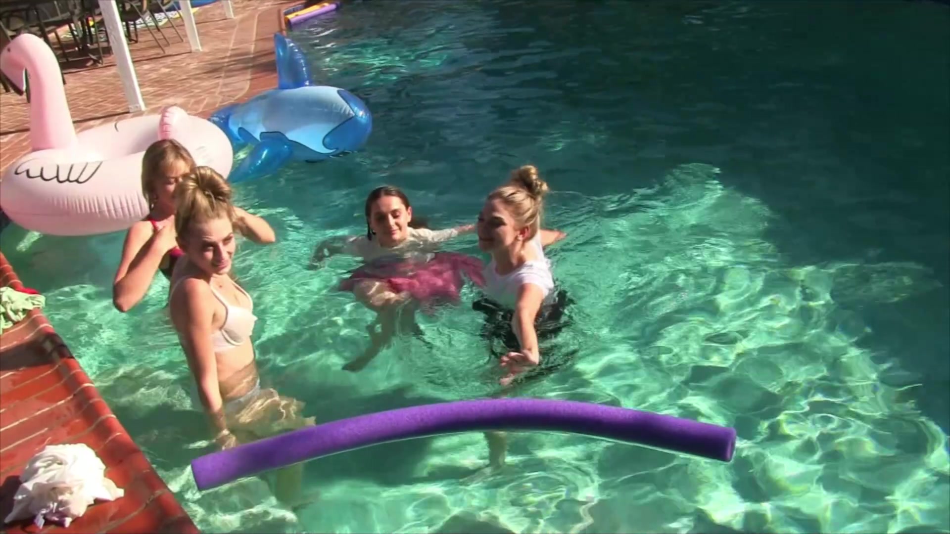 Strip Pool Races with Aften, Athena, Kyler, and Derrick