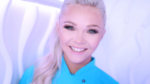 Swallow Salon Presents Kay Carter Sucking Cock and Swallowing Cum