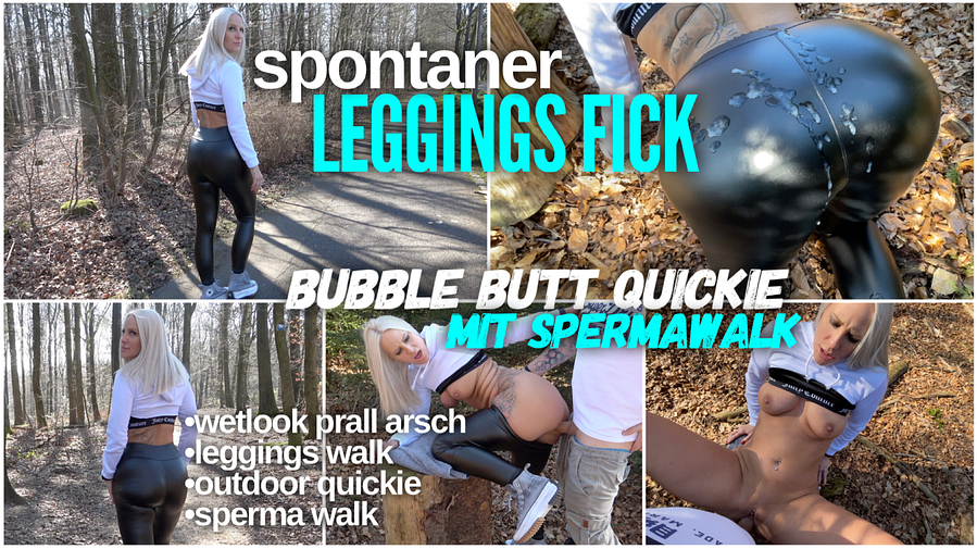 Spontaneous LEGGINGS FICK | Bubble butt quickie with SPERMAWALK