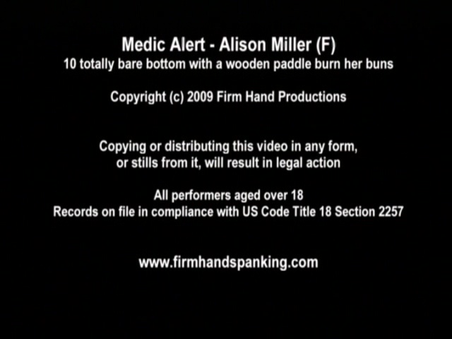 10 with a paddle for Alison Miller, jeans and panties down, in Medic Alert