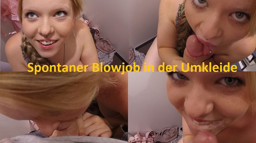 Blowjob in a changing cubicle