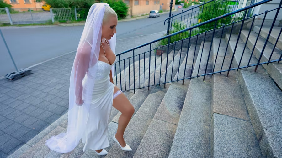 THE BRIDE! An unforgettable MASSACRE | Too HARD - too INTENSE - too HOT! Gangbang + DP + BUKKAKE