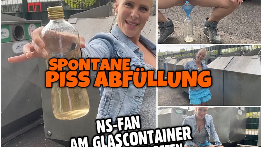 Spontaneous PUBLIC PISS filling | Hit fan on glass container