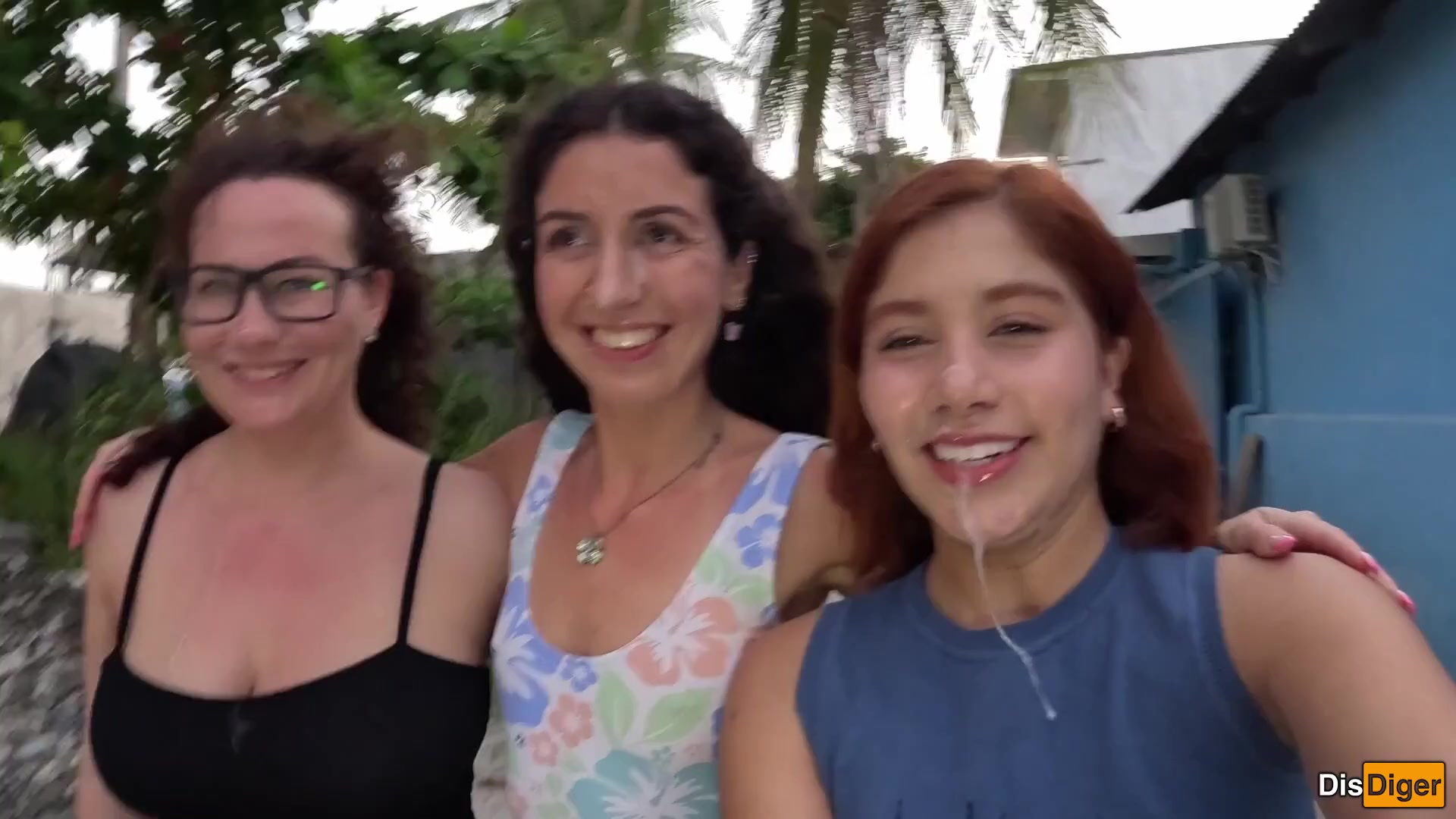 Group sex - 3 girls and 1 lucky guy, fucked in turns and cum on face - Cumwalk